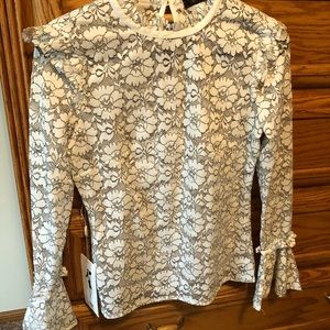 Alisa Pan white lace blouse